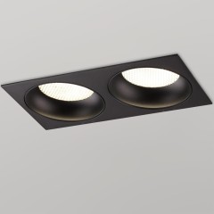 371008 Черный двойной встраиваемый в ГКЛ спот с 2 лампами GX53 макс 12Вт и антибликовыми фильтрами Novotech GEMINI WIR