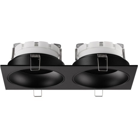 371008 Черный двойной встраиваемый в ГКЛ спот с 2 лампами GX53 макс 12Вт и антибликовыми фильтрами Novotech GEMINI WIR