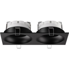 371008 Черный двойной встраиваемый в ГКЛ спот с 2 лампами GX53 макс 12Вт и антибликовыми фильтрами Novotech GEMINI WIR