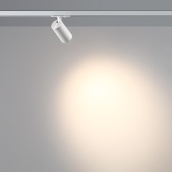 Novotech SELENE 359912 Современный трековый поворотный LED-светильник-спот направленного света для однофазной трехжильной системы EXPERT, 15Вт, 722Лм, 3000К, угол 36°, CRI90, UGR19, 220В, IP20, белый алюминий, длина 120 мм, ширина 55 мм, высота 87 мм