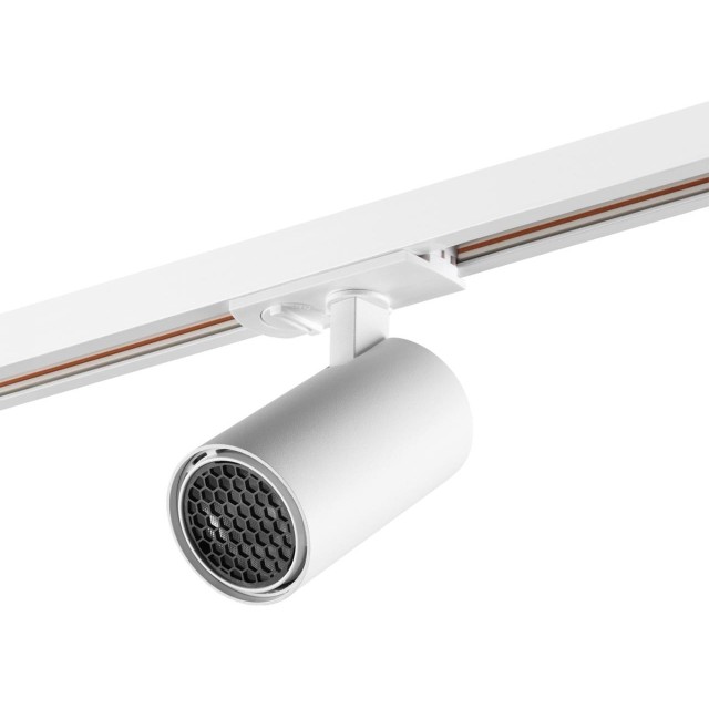 Novotech SELENE 359912 Современный трековый поворотный LED-светильник-спот направленного света для однофазной трехжильной системы EXPERT, 15Вт, 722Лм, 3000К, угол 36°, CRI90, UGR19, 220В, IP20, белый алюминий, длина 120 мм, ширина 55 мм, высота 87 мм