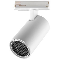 Novotech SELENE 359912 Современный трековый поворотный LED-светильник-спот направленного света для однофазной трехжильной системы EXPERT, 15Вт, 722Лм, 3000К, угол 36°, CRI90, UGR19, 220В, IP20, белый алюминий, длина 120 мм, ширина 55 мм, высота 87 мм