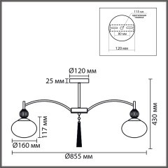 Люстра потолочная Е14 8*40W Lumion GLORIYA 8273/8C