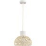 8368/1A Подвесной светильник с бежевым плафоном из натурального джутового шнура, с белым основанием, под лампу E27 LUMION BOHO ECO