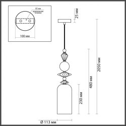 Подвесной светильник с 1 плафоном Odeon Light 4855/1 BIZET под лампу 1xE14 1*40W