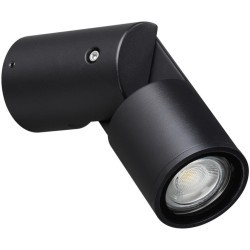 Novotech RALTE 371062 Настенный современный фасадный уличный поворотный накладной светильник-спот направленного света для фасада и архитектурной подсветки, лампа 1xGU10 до 35Вт, 220В, IP65, черный алюминий и стекло, высота 195 мм, диаметр 65 мм