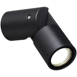 Novotech RALTE 371062 Настенный современный фасадный уличный поворотный накладной светильник-спот направленного света для фасада и архитектурной подсветки, лампа 1xGU10 до 35Вт, 220В, IP65, черный алюминий и стекло, высота 195 мм, диаметр 65 мм